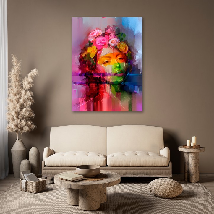 Curvart Plano Mujer Diseño Flores Coloridas Curvart Plano Mujer Diseño Flores Coloridas