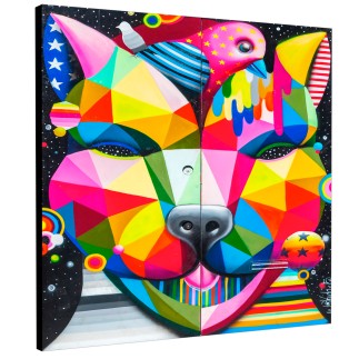 Curvart Plano Perro Multicolor Graffiti