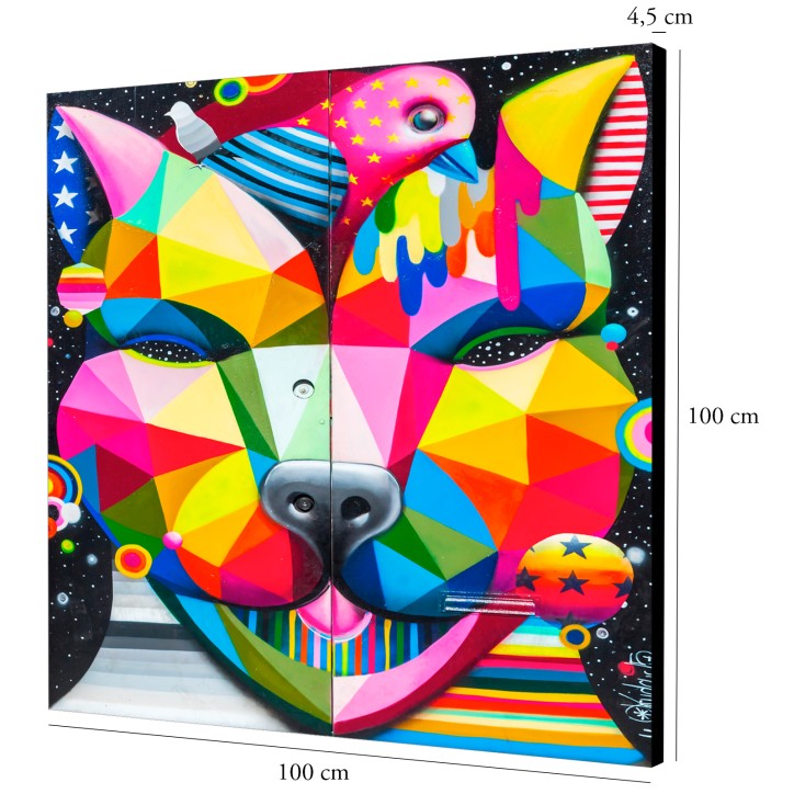 Curvart Plano Perro Multicolor Graffiti Curvart Plano Perro Multicolor Graffiti
