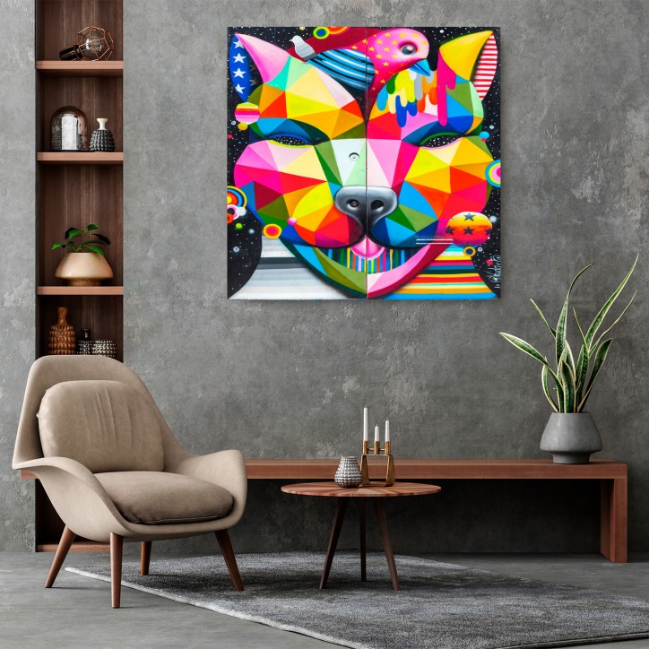 Curvart Plano Perro Multicolor Graffiti Curvart Plano Perro Multicolor Graffiti