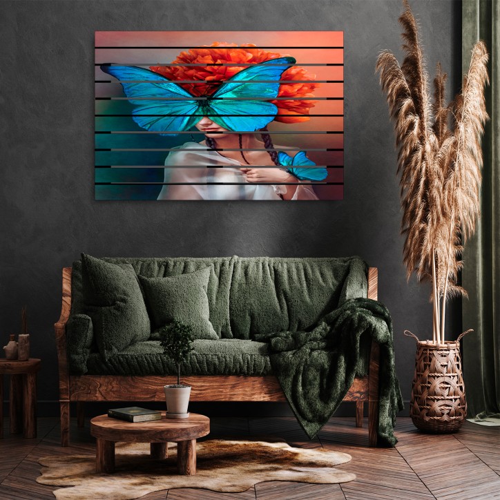 Curvart Palets Mujer Mariposa Flores Peonía Curvart Palets Mujer Mariposa Flores Peonía