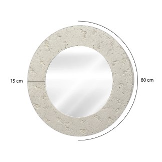 Espejo Piedra Natural Mortero Lunar 80 cm