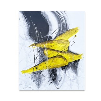 Pintura Original Abstracto Mancha Amarilla