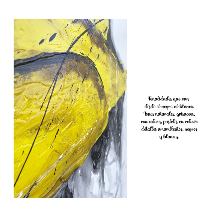 Pintura Original Abstracto Mancha Amarilla