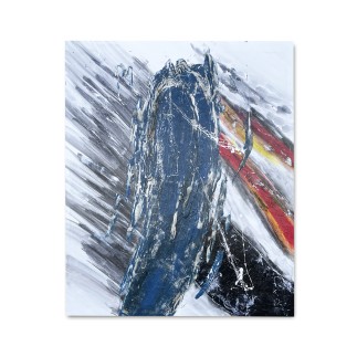 Pintura Original Abstracto Figura Azul