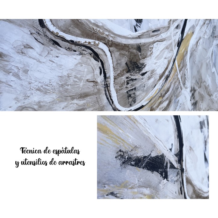 Pintura Original Abstracto Trazos Desigual