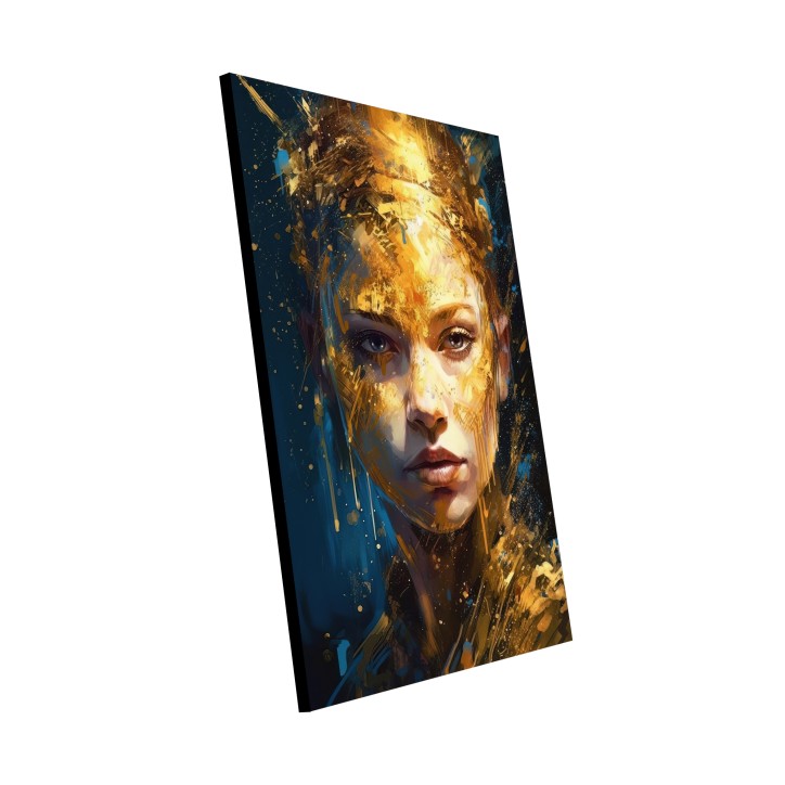 Cuadro Pintura Digital Mujer oro