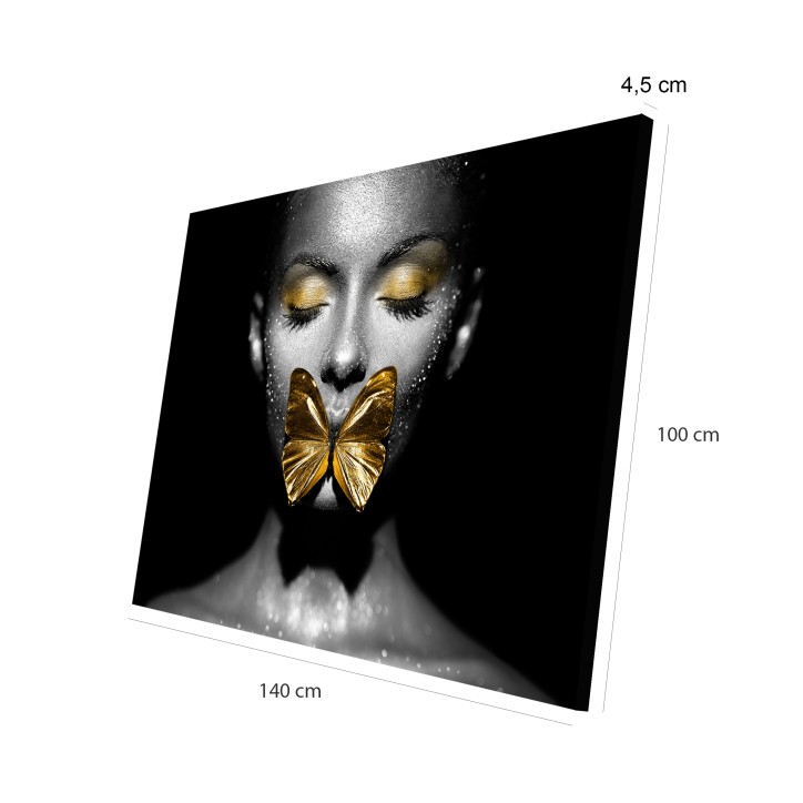 Cuadro Plano Fotografía Diseño Mariposa en Boca de mujer