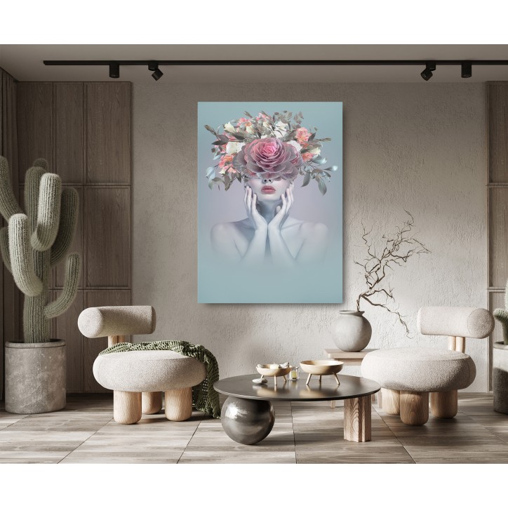 Cuadro Plano Fotografía Diseño Retrato Flores Mujer Cuadro Plano Fotografía Diseño Retrato Flores Mujer