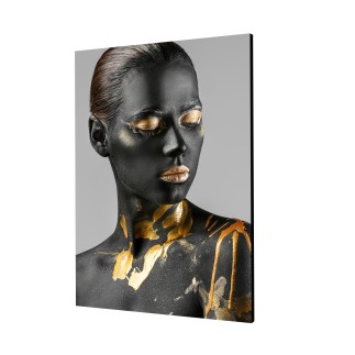 Cuadro Plano Fotografía Diseño Mujer Negra detalles Oro