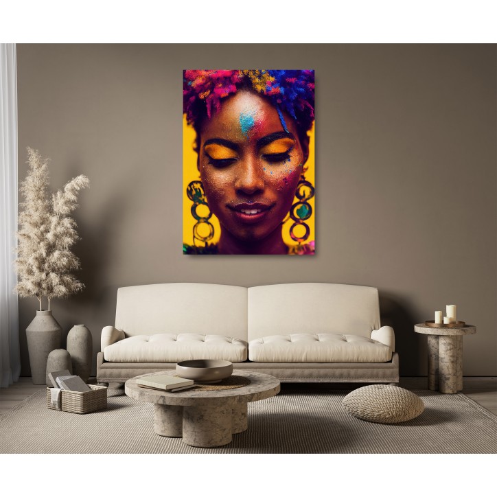 Cuadro Pintura Digital Belleza Africana