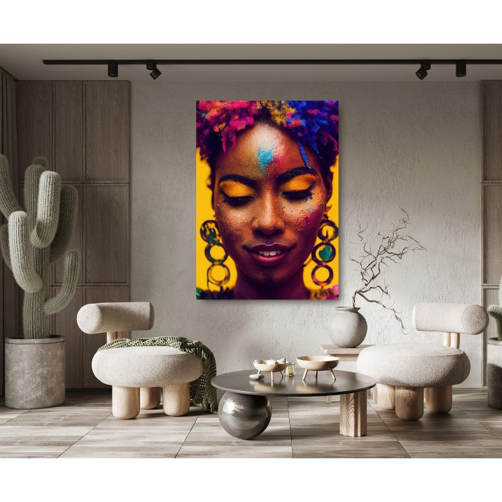 Cuadro Pintura Digital Belleza Africana