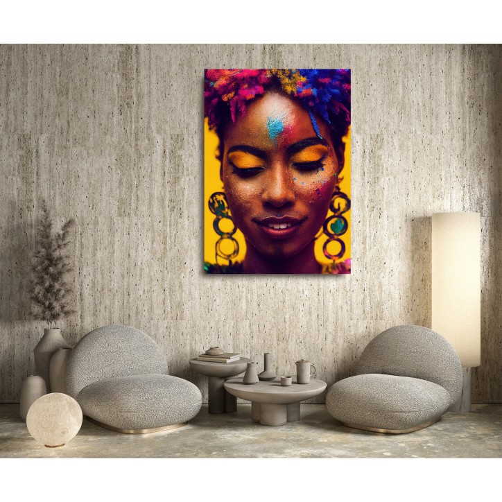 Cuadro Pintura Digital Belleza Africana