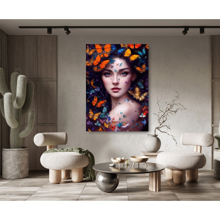 CuadroPlano Fotografía Diseño Hermosa Mujer con Mariposas CuadroPlano Fotografía Diseño Hermosa Mujer con Mariposas