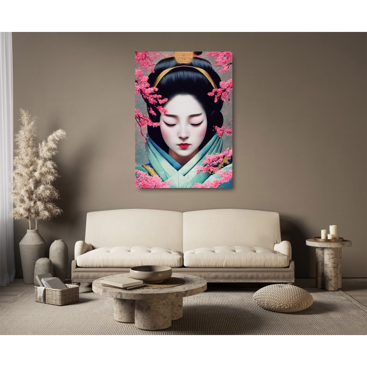 Cuadro Pintura Digital Hermosa Geisha