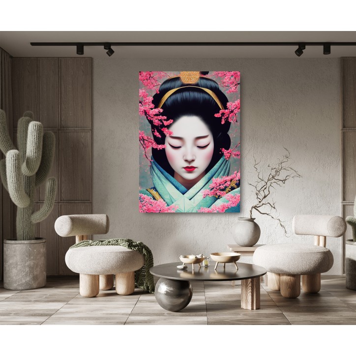 Cuadro Pintura Digital Hermosa Geisha