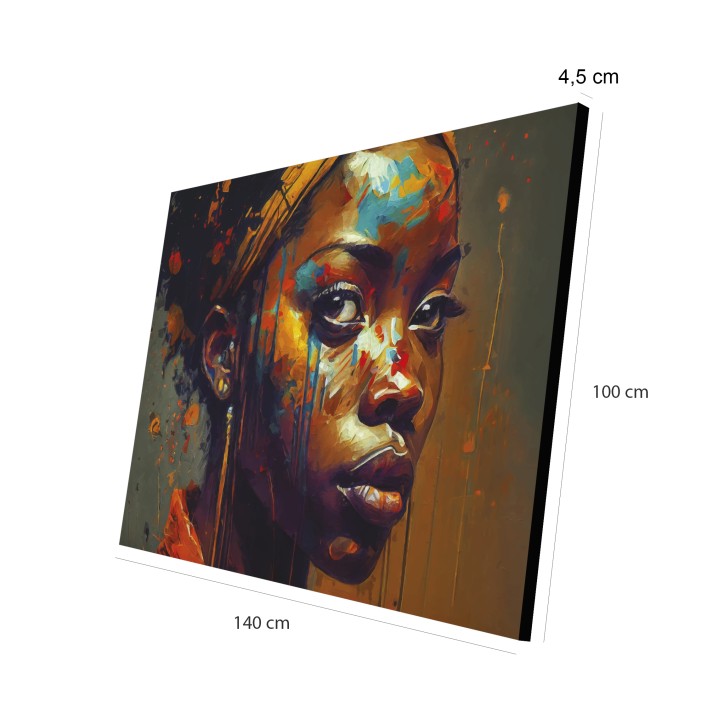Cuadro Pintura Digital Colorido Rostro Africano