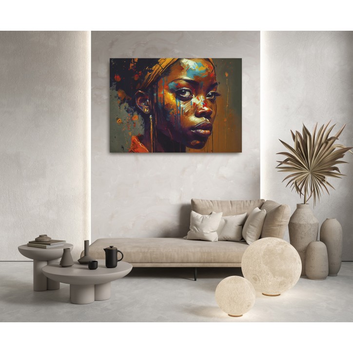 Cuadro Pintura Digital Colorido Rostro Africano Cuadro Pintura Digital Colorido Rostro Africano