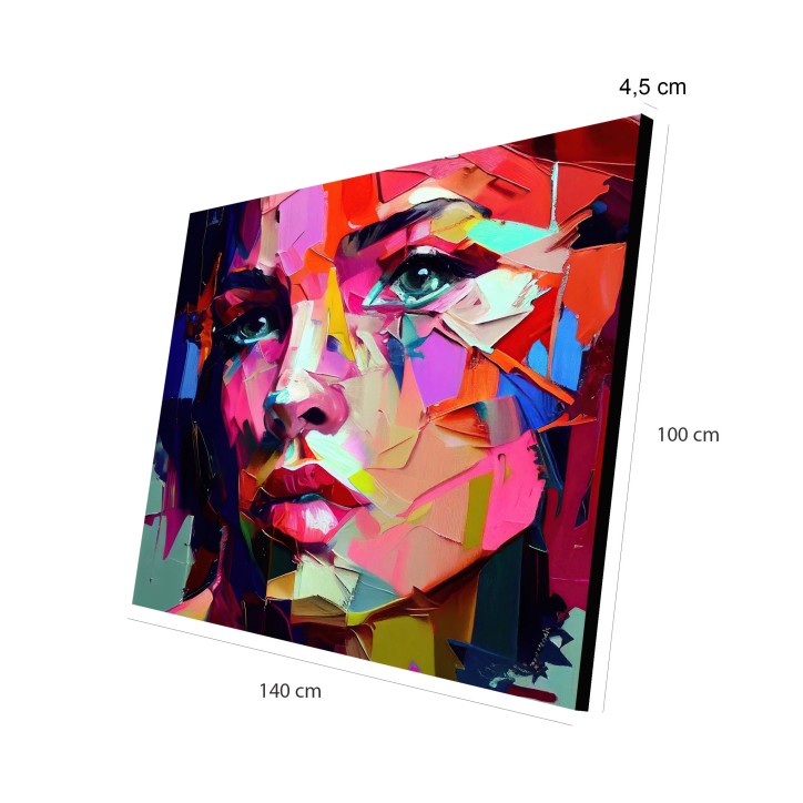 Cuadro Pintura Digital Mujer Retrato Artístico Colorido