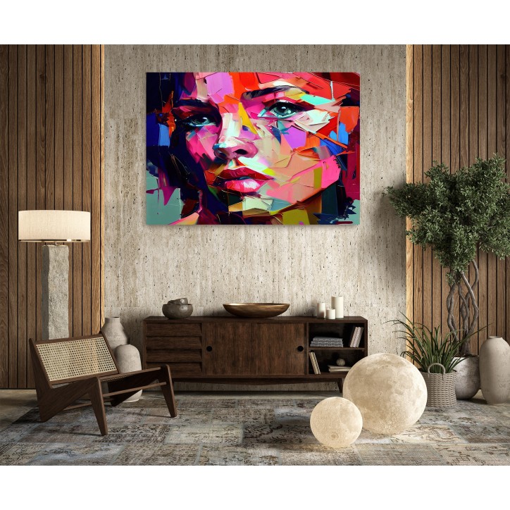 Cuadro Pintura Digital Mujer Retrato Artístico Colorido
