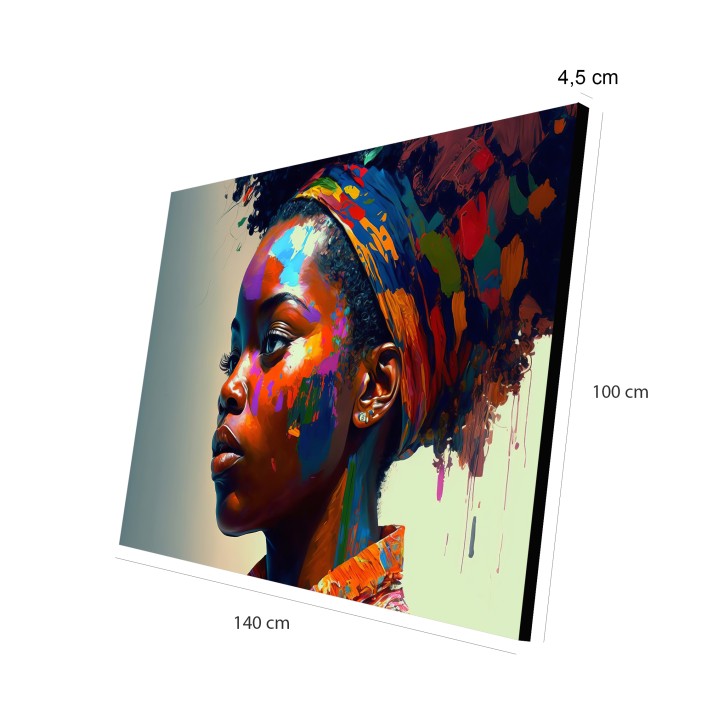 Cuadro Pintura Digital Mujer Cabello Afro