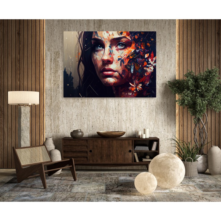 Cuadro Pintura Digital Mariposas en Cara de Mujer Cuadro Pintura Digital Mariposas en Cara de Mujer