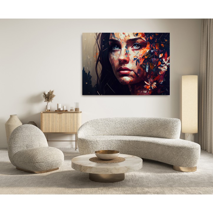 Cuadro Pintura Digital Mariposas en Cara de Mujer Cuadro Pintura Digital Mariposas en Cara de Mujer
