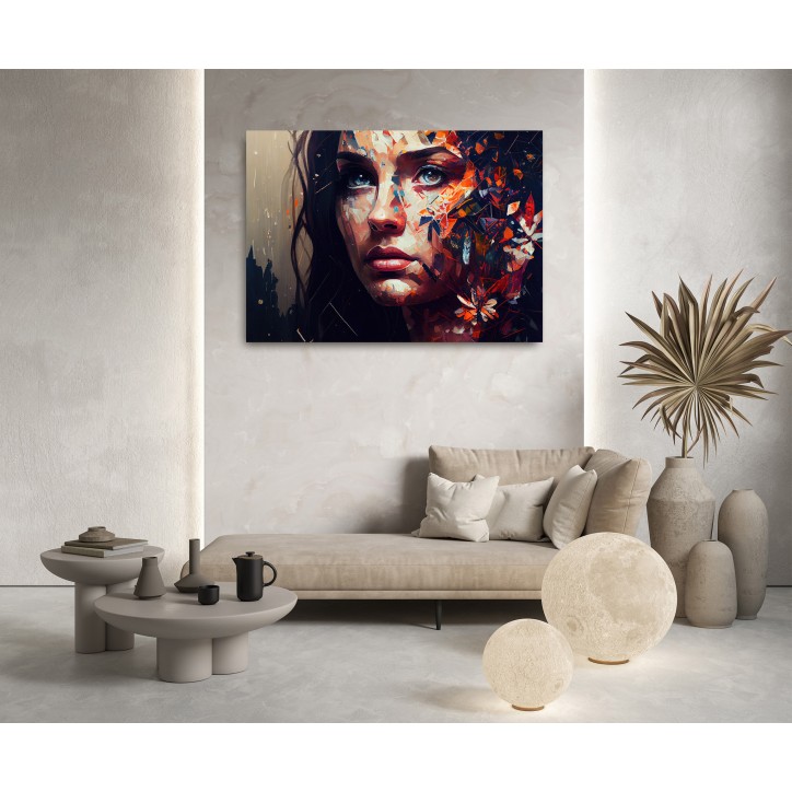 Cuadro Pintura Digital Mariposas en Cara de Mujer Cuadro Pintura Digital Mariposas en Cara de Mujer