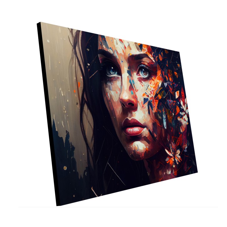 Cuadro Pintura Digital Mariposas en Cara de Mujer Cuadro Pintura Digital Mariposas en Cara de Mujer