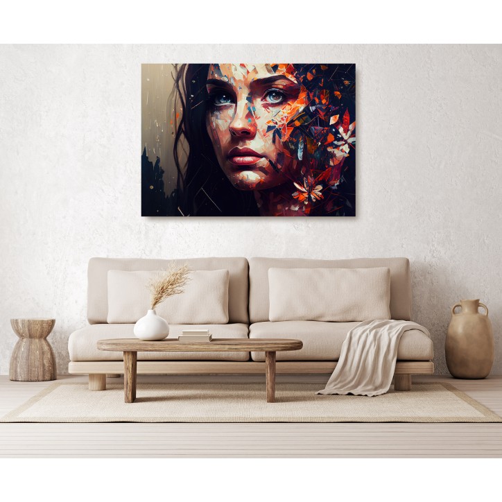 Cuadro Pintura Digital Mariposas en Cara de Mujer Cuadro Pintura Digital Mariposas en Cara de Mujer