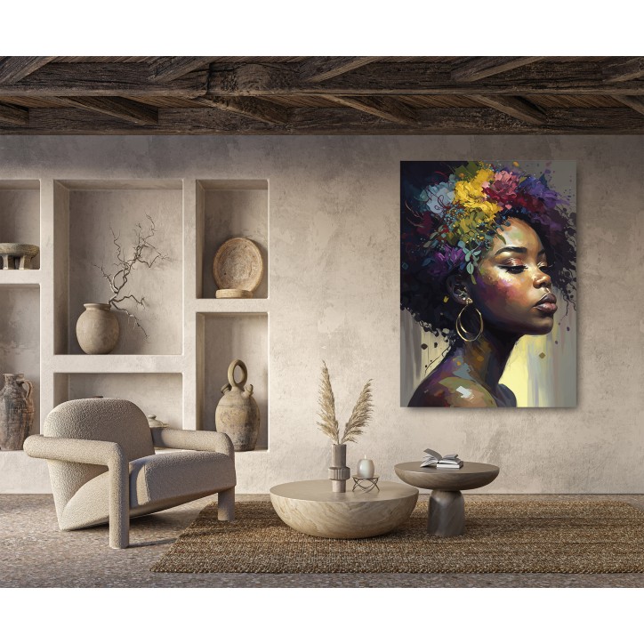 Cuadro Pintura Digital Mujer Contrastes de Color