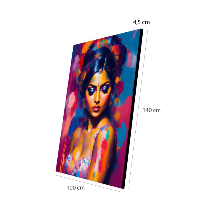 Cuadro Pintura Digital Mujer India Multicolor Cuadro Pintura Digital Mujer India Multicolor