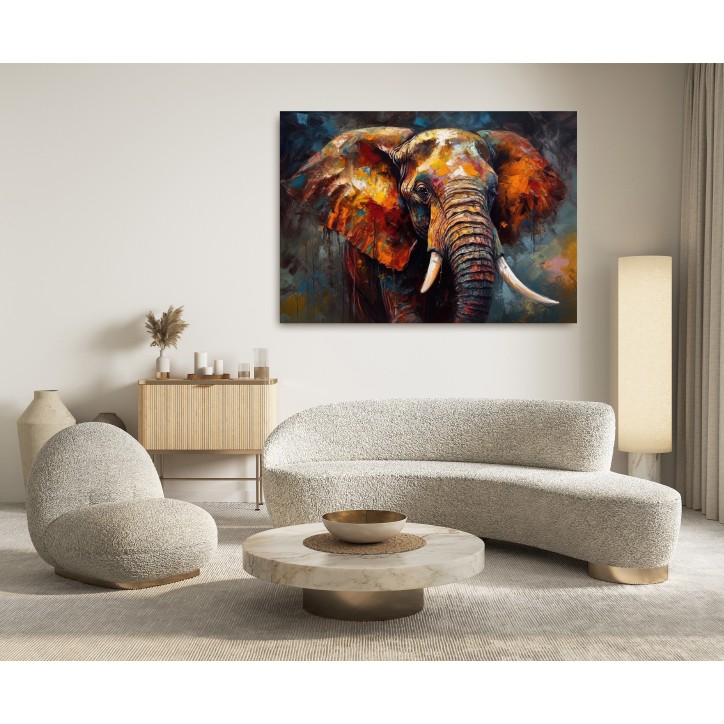 Cuadro Pintura Digital Elefante Posando al Oleo Cuadro Pintura Digital Elefante Posando al Oleo
