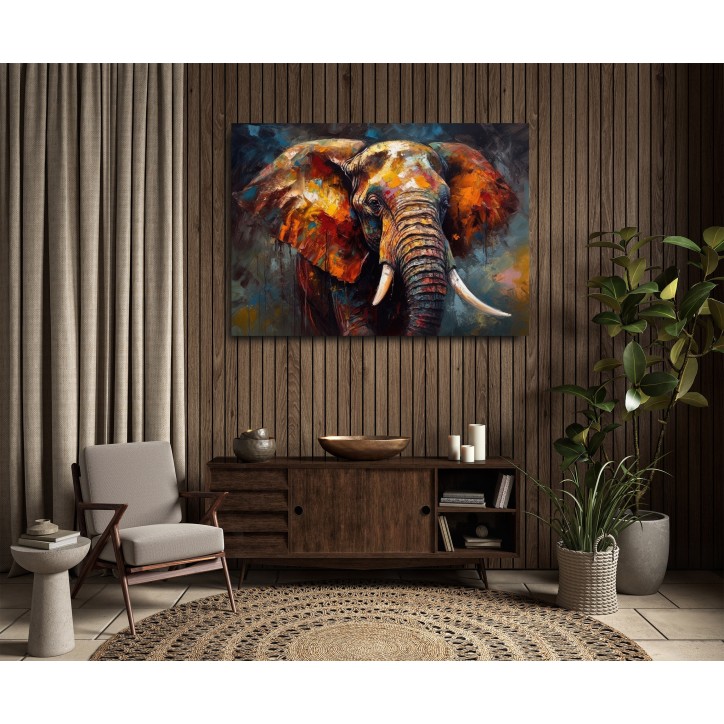 Cuadro Pintura Digital Elefante Posando al Oleo Cuadro Pintura Digital Elefante Posando al Oleo