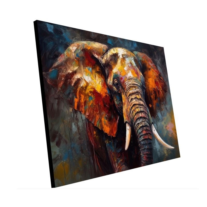 Cuadro Pintura Digital Elefante Posando al Oleo