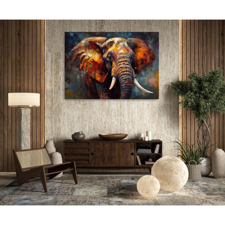 Cuadro Pintura Digital Elefante Abstracto Multicolor Cuadro Pintura Digital Elefante Abstracto Multicolor