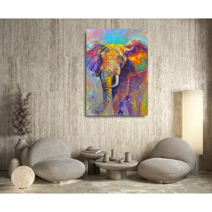 Cuadro Pintura Digital Elefante Abstracto Multicolor Cuadro Pintura Digital Elefante Abstracto Multicolor