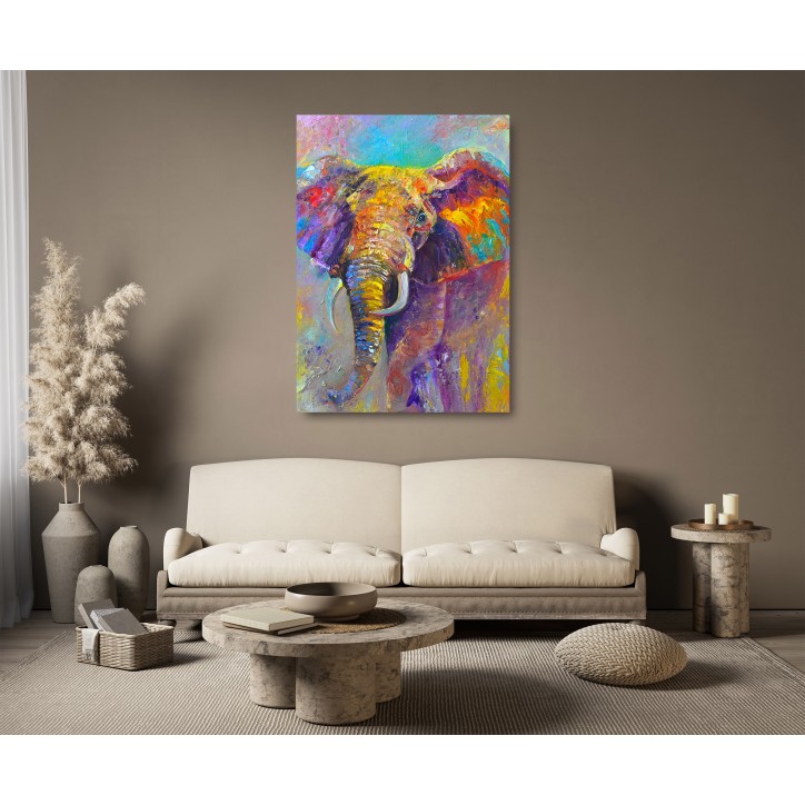 Cuadro Pintura Digital Elefante Abstracto Multicolor Cuadro Pintura Digital Elefante Abstracto Multicolor