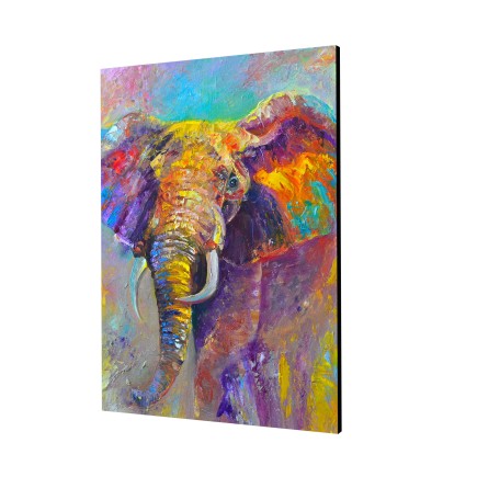 Cuadro Pintura Digital Elefante Abstracto Multicolor