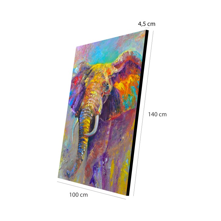 Cuadro Pintura Digital Elefante Abstracto Multicolor
