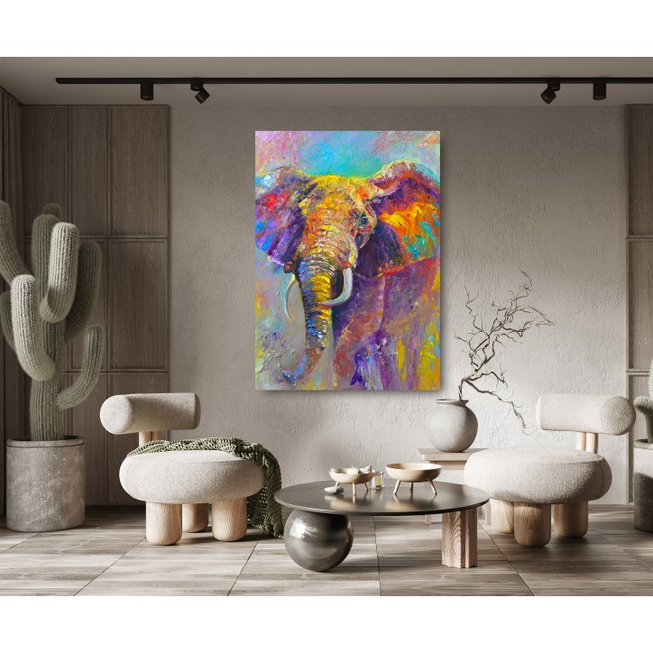 Cuadro Pintura Digital Elefante Abstracto Multicolor Cuadro Pintura Digital Elefante Abstracto Multicolor